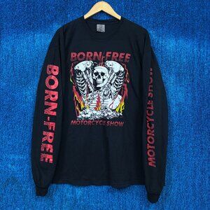Motorcycle Show Born Free LS T-shirt Size 2XL